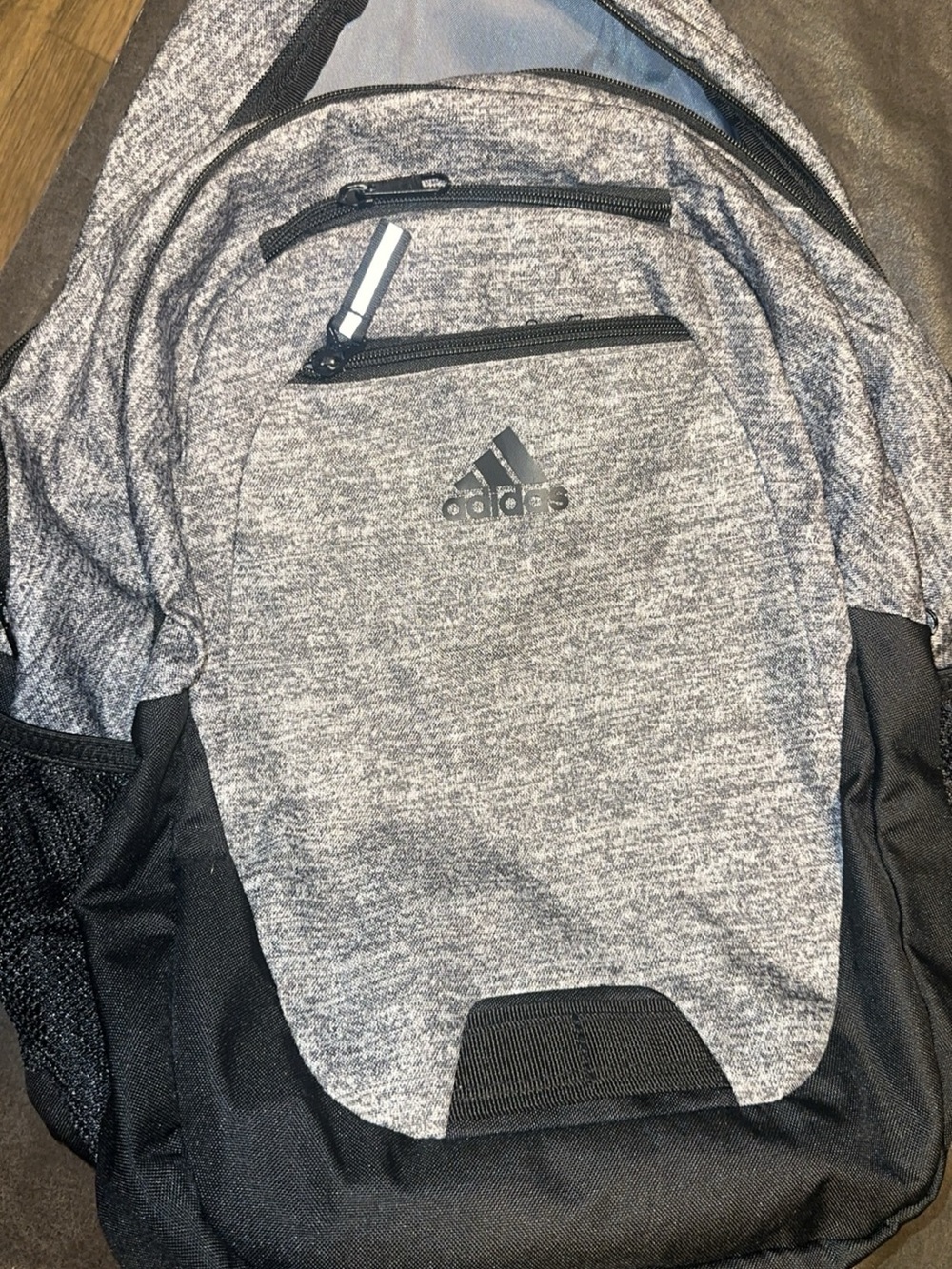 adidas Heather Gray and Black Casual Backpack